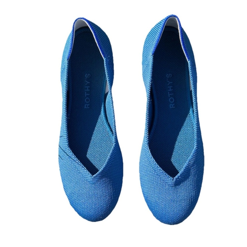Rothy’s The Flat in Deep Ocean Women’s Blue Round Toe Shoes Ballet 7.5